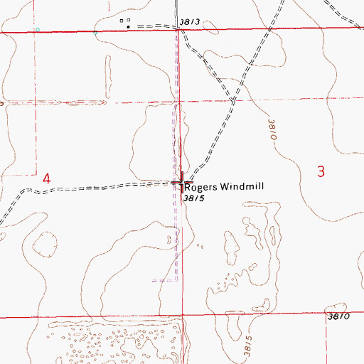 Topographic Map of Rogers Windmill, NM