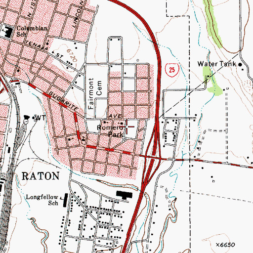 Topographic Map of Romero Park, NM