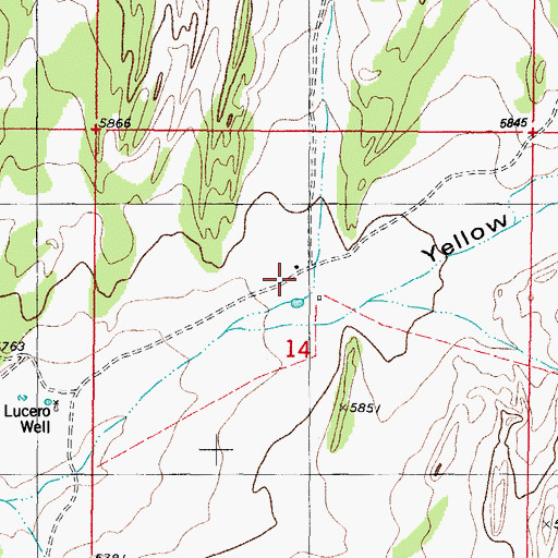Topographic Map of Romero Ranch, NM