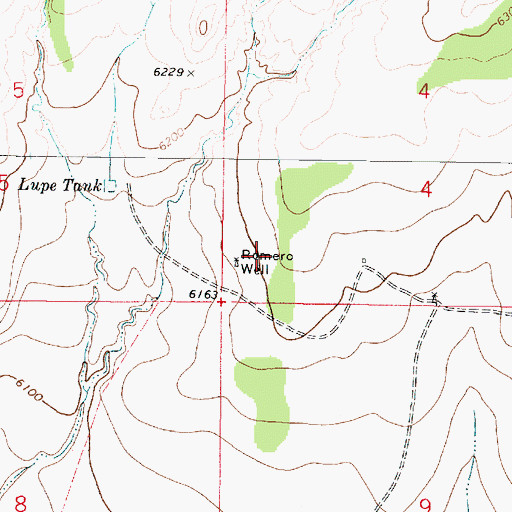 Topographic Map of Romero Well, NM