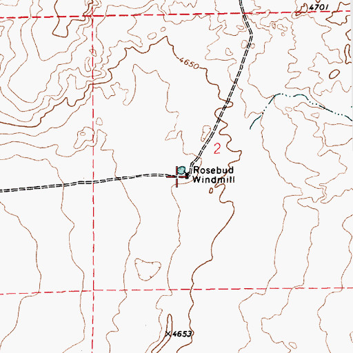Topographic Map of Rosebud Windmill, NM