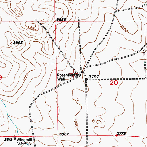 Topographic Map of Rosenberg Well, NM