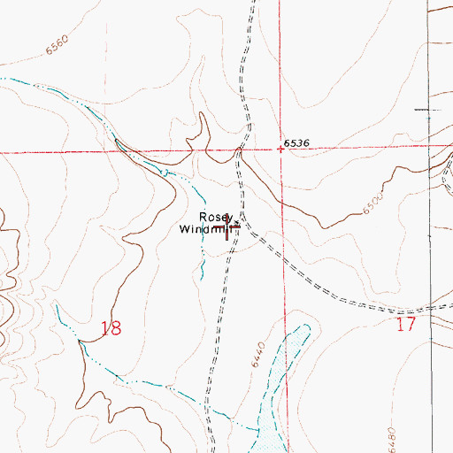 Topographic Map of Rosey Windmill, NM
