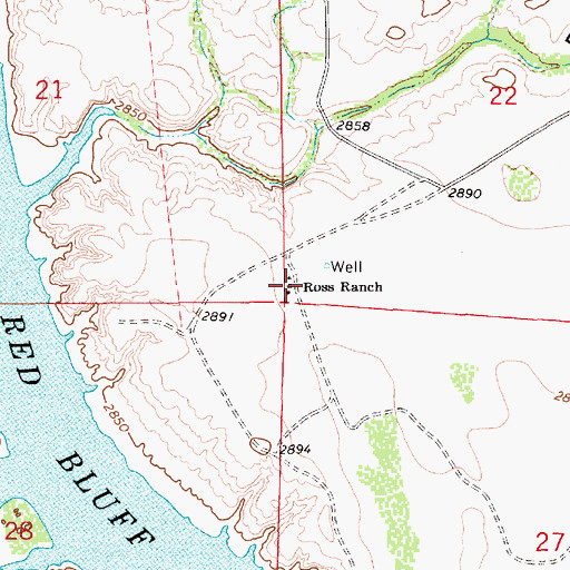 Topographic Map of Ross Ranch, NM