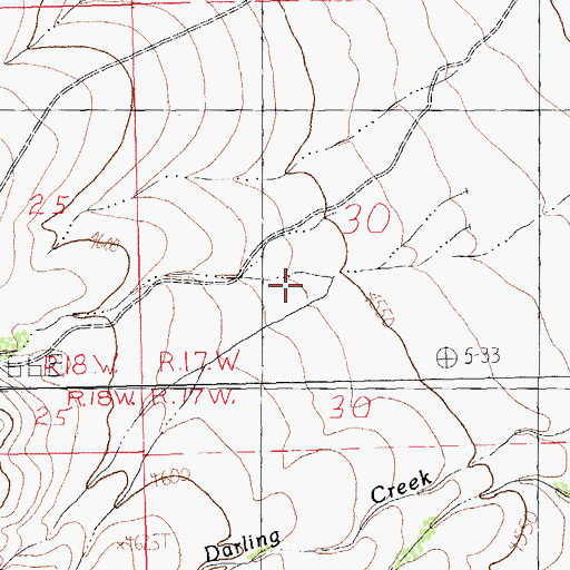 Topographic Map of Rough Creek, NM