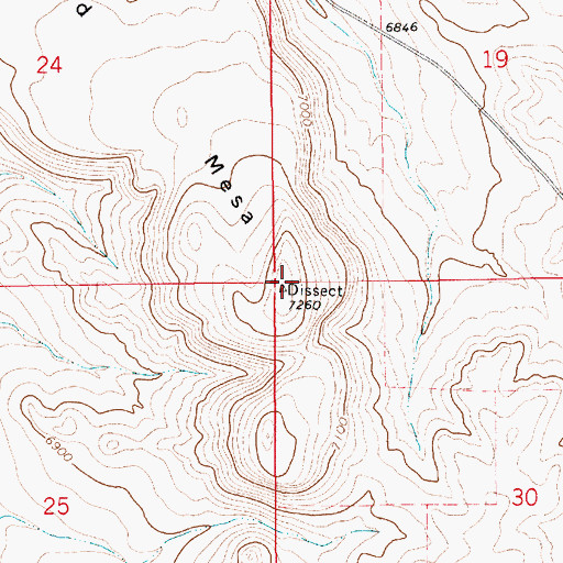 Topographic Map of Round Mesa, NM