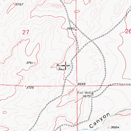 Topographic Map of Round Tank, NM