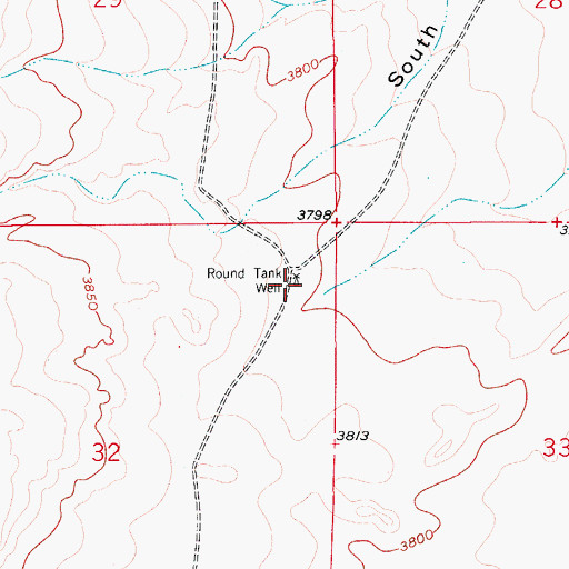 Topographic Map of Round Tank Well, NM