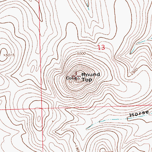Topographic Map of Round Top, NM