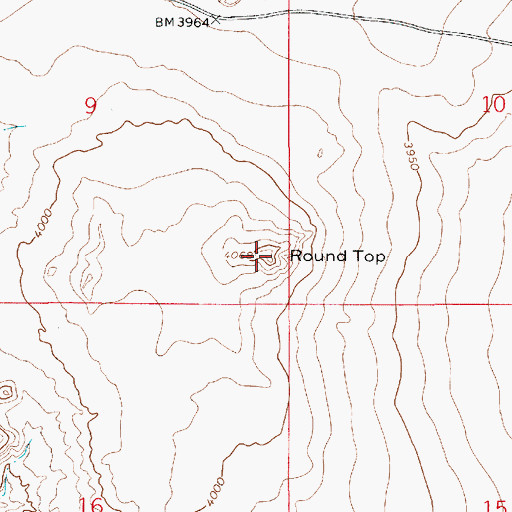 Topographic Map of Round Top, NM