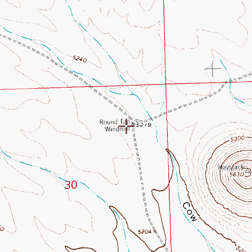 Topographic Map of Round Top Windmill, NM