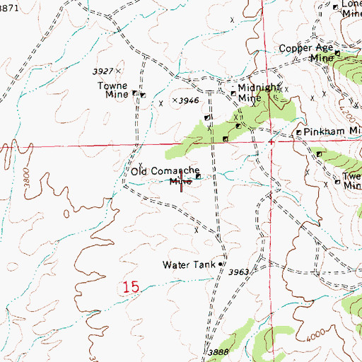 Topographic Map of Old Comanche Mine, AZ