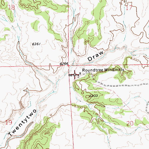 Topographic Map of Roundtree Windmills, NM