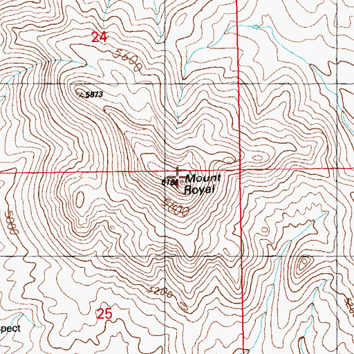Topographic Map of Mount Royal, NM