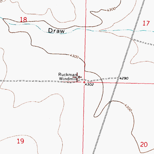 Topographic Map of Ruckman Windmill, NM