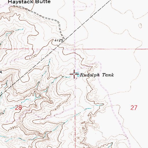 Topographic Map of Rudolph Tank, NM