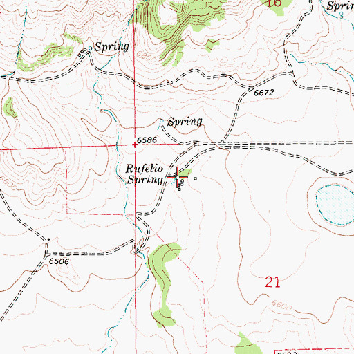 Topographic Map of Rufelio Spring, NM