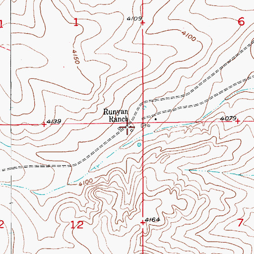 Topographic Map of Runyan Ranch, NM