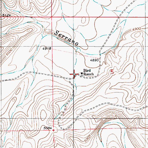 Topographic Map of Russell Bird Ranch, NM