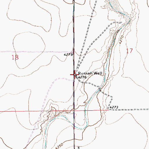 Topographic Map of Russell Well, NM