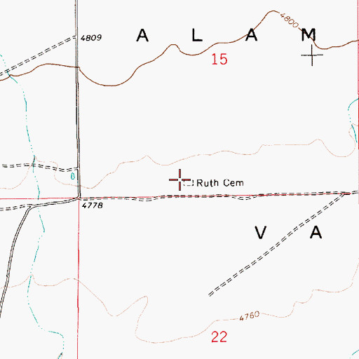 Topographic Map of Ruth Cemetery, NM