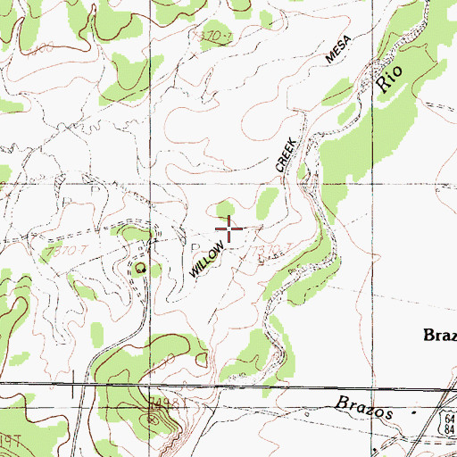 Topographic Map of Willow Creek Mesa Ditch, NM