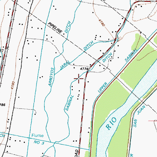 Topographic Map of Sabinal Ditch, NM