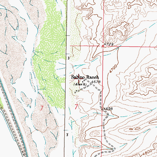 Topographic Map of Sabino Ranch, NM