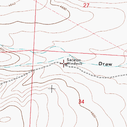 Topographic Map of Sacaton Windmill, NM