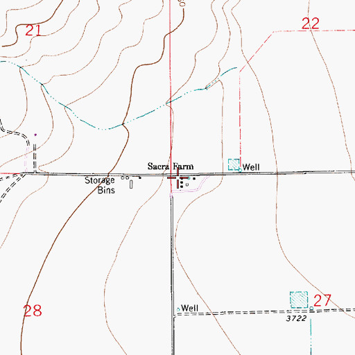 Topographic Map of Sacra Farm, NM