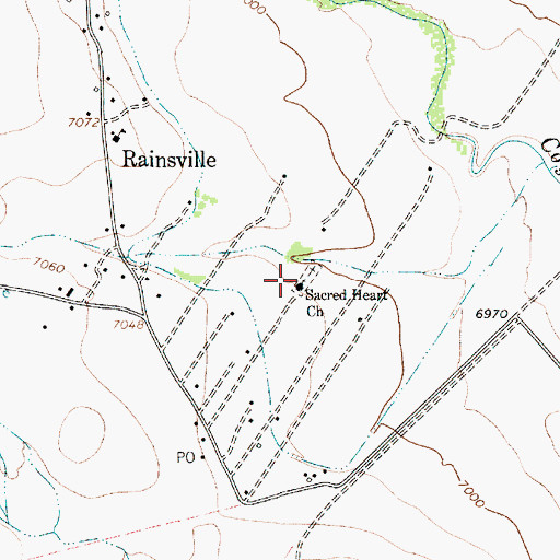 Topographic Map of Sacred Heart Church, NM