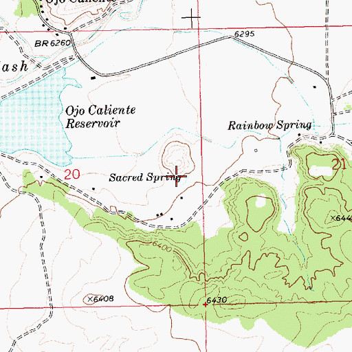 Topographic Map of Sacred Spring, NM