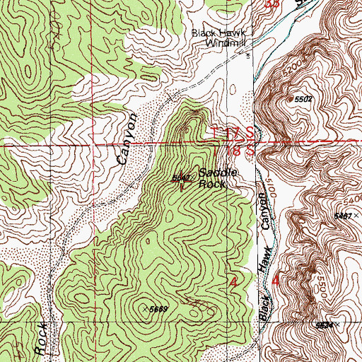 Topographic Map of Saddle Rock, NM