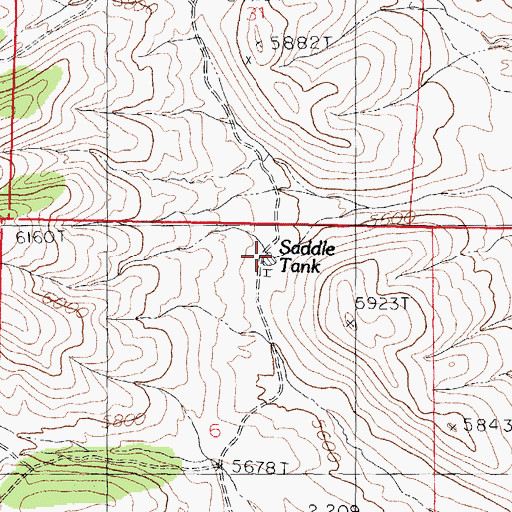 Topographic Map of Saddle Tank, NM