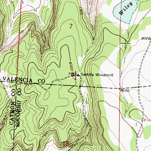 Topographic Map of Saddle Windmill, NM