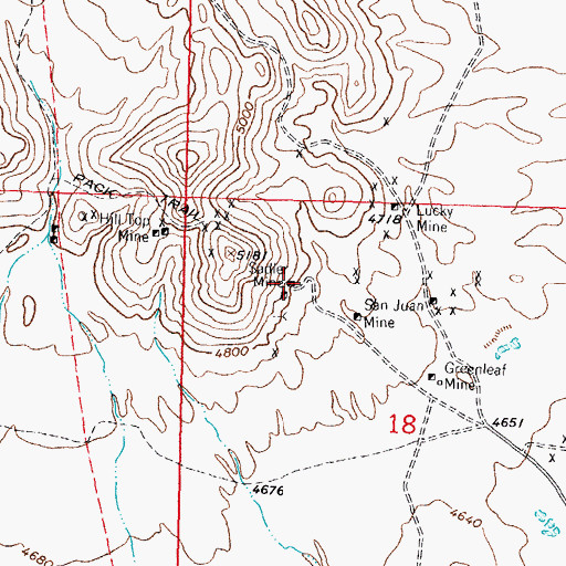 Topographic Map of Sadler Mine, NM