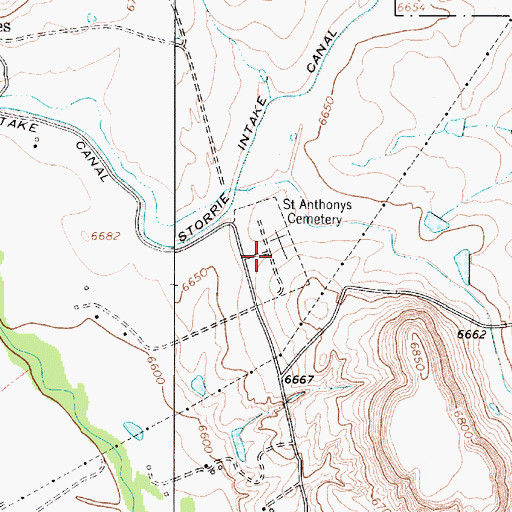 Topographic Map of Saint Anthonys Cemetery, NM