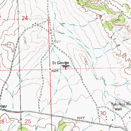 Topographic Map of Saint George Well, NM