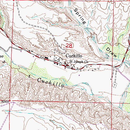 Topographic Map of Saint Joseph Church, NM