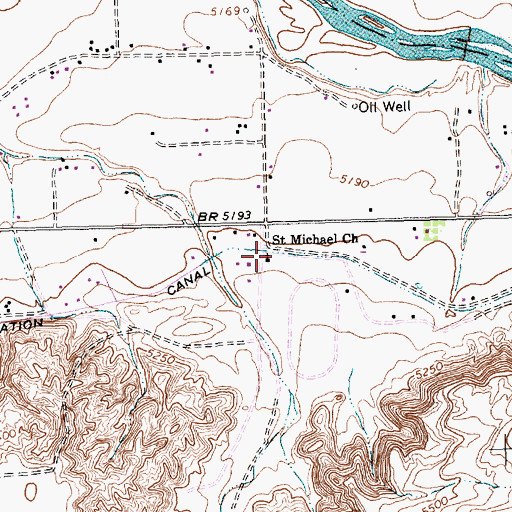 Topographic Map of Saint Michael Church, NM