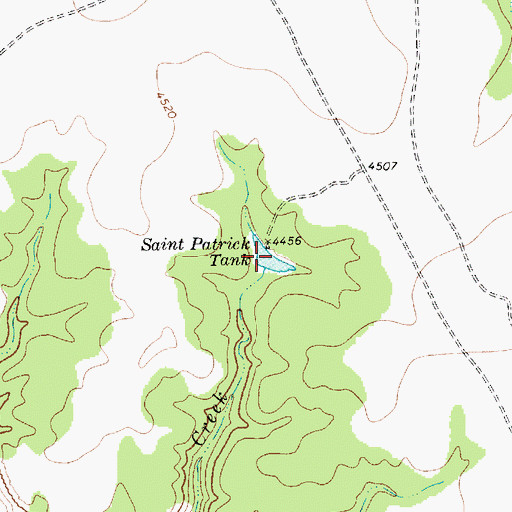 Topographic Map of Saint Patrick Tank, NM