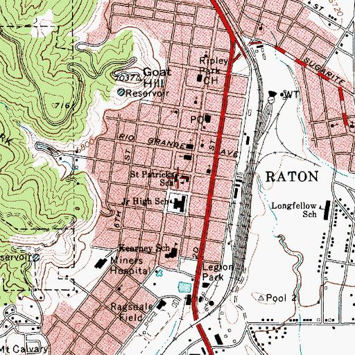 Topographic Map of Saint Patricks School, NM
