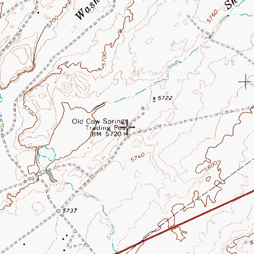 Topographic Map of Old Cow Springs Trading Post, AZ