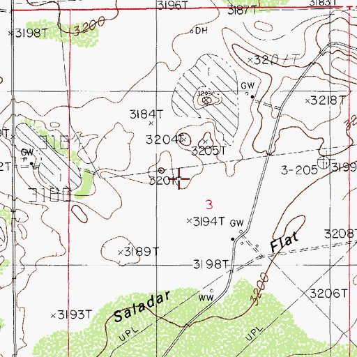Topographic Map of Saladar Flat, NM