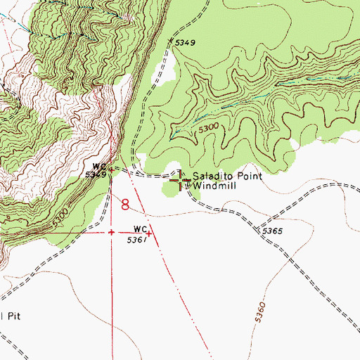 Topographic Map of Saladito Point Windmill, NM