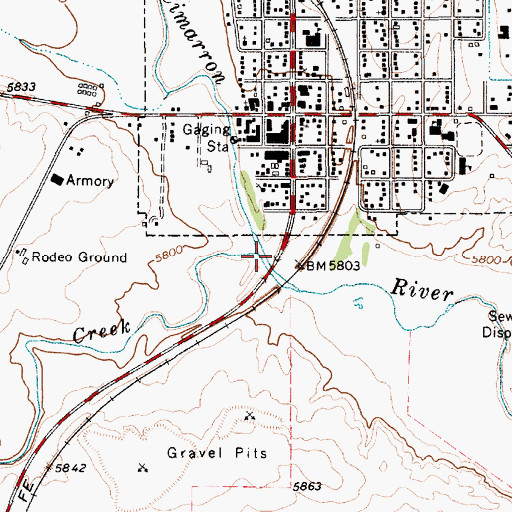 Topographic Map of Salado Creek, NM