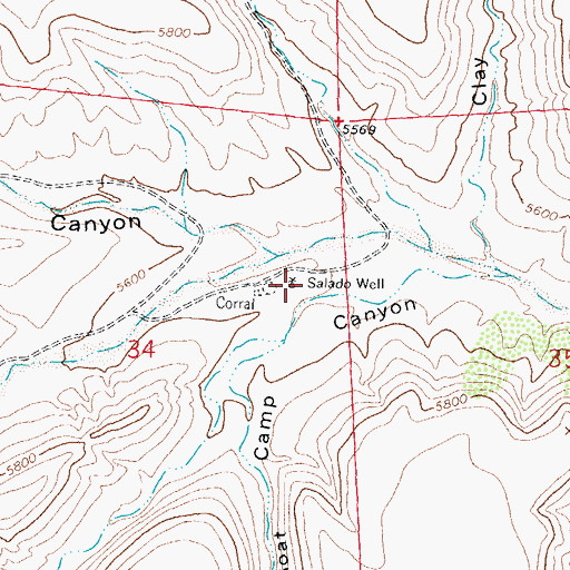 Topographic Map of Salado Well, NM