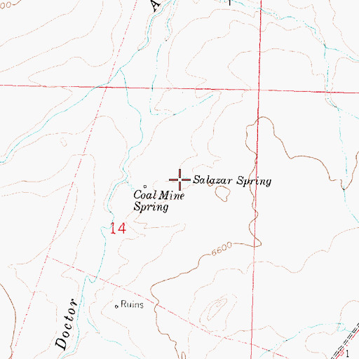 Topographic Map of Salazar Spring, NM