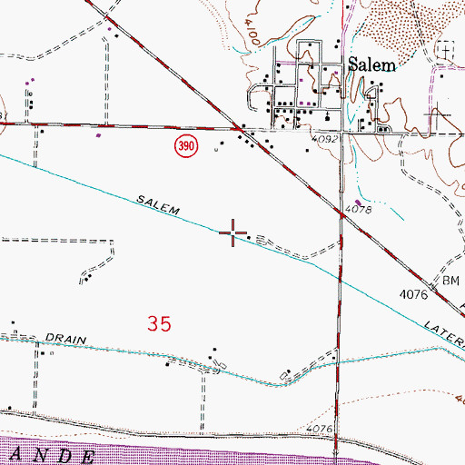 Topographic Map of Salem Lateral, NM