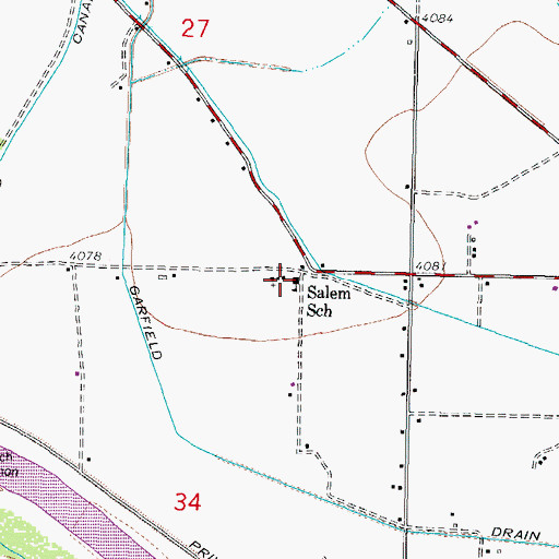 Topographic Map of Salem School, NM